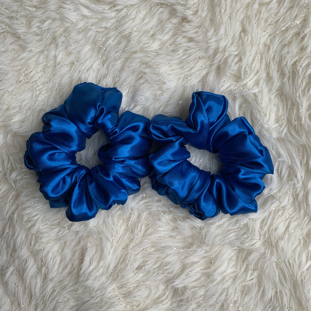 Set of 2 Medium Satin Hair Scrunchies.